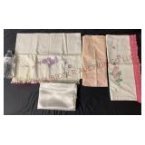 Vintage Hand Stitched Pillowcases & Slip Cover