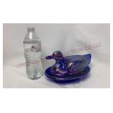 Westmoreland Carnival Glass Duck on Nest