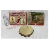 Vintage Toys - Knitting Spool, Puzzle & Tambourine