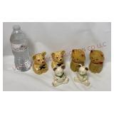 Vintage Kitten & Bear Salt & Pepper Sets - 3