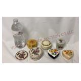 Vtg Porcelain & Alabaster Trinket Boxes & Magnet