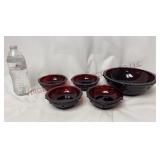 Avon Cape Cod Ruby Serving & Berry Bowl Set