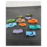 11 old Tootsietoy toy cars w original paint