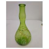 Antique 1800s enameled green 8" BARBER bottle