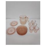 15pcs - old pink depression glass