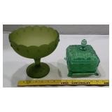 Indiana Glass Tiara Chantilly green honey jar more