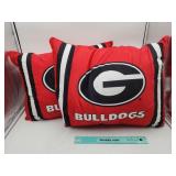 Lot of 2 Georgia Bulldogs Pillows