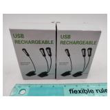 NEW 2 USB Rechargeable LED Book Lights