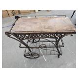 Very nice metal rolling bar cart