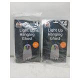 2 4pk light up hanging ghost