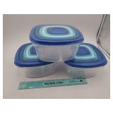 NEW 3 14pc Plastic Food Storage Sets