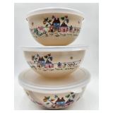 Set of 3 Enamel Nesting Mixing Bowls Heartland