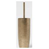 NEW Lot of 2 Hammered Metal Toilet Brush Brass -