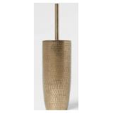 NEW Lot of 2 Hammered Metal Toilet Brush Brass -