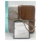 NEW LOT Of 6 Marble & Wood Coasters Set of