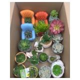 BOX LOT Miscellaneous faux succulents