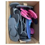 BOX LOT miscellaneous flip flops