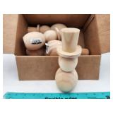 NEW Lot of 6 7" Wood Turning Base Snowman - M