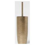 NEW Lot of 2 Hammered Metal Toilet Brush Brass -