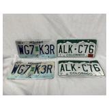 2 Matcing Set License Plates - Colorado & Missouri