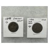 1899 & 1906 Indian Head Pennies