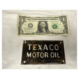 Small Porcelain Texaco Motor Oil Sign - Contempora