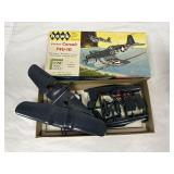 Vintage Hawk Model Corsair Airplane Box & Parts