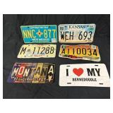 6 Collectible License Plates