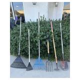 6 Good Yard Tools - Rakes, Hoe, Shovel & Fork