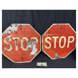 2 Decomissioned Metal Stop Signs