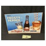 Dr. Pepper "Frosty Pepper" Cardboard Adv. Sign