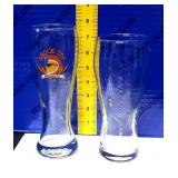 2 Advertising Beer Glasses