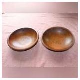Two 9" wooden bowls