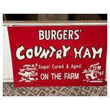 Burgers Country Ham metal sign