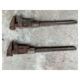 2 Billings monkey wrenches, one marked NW railroad