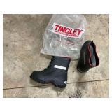 Tingley winter tough size 11 rubber boots, reflective.