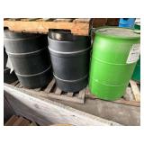 (5) 50-gallon poly barrels