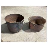 Cast iron pots with handles, up to 9" T x 10" W