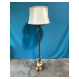 Vintage floor lamp, 2 shades, marble base