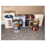 6 steins, Anheuser Busch collector