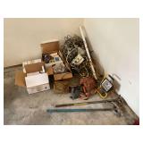 Assortment of electrical wires, extension cords,