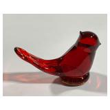 W. Ward 1988 redbird art glass bird