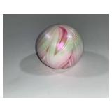 Gibson 1987 pink and white swirl paperweight