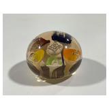 Masonic art glass paperweight