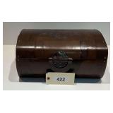 Very Nice Embossed Wooden Box With Handles, 14"X11"X7"