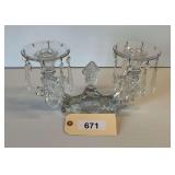 Cambridge Caprice Dual Light Candleholder With Boboches