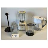 Brita Water Pitcher, Osterizer Blender, Teavana Tea Maker, Glass Canister, Paper Towel Holder