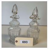 Pair Of Glass Oil & Vinegar Cruets