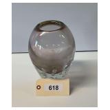 Glass Vase With Bubble Motif, "9X7"