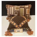 Geometric Rectangular, Square Motif Tasseled Accent Pillows